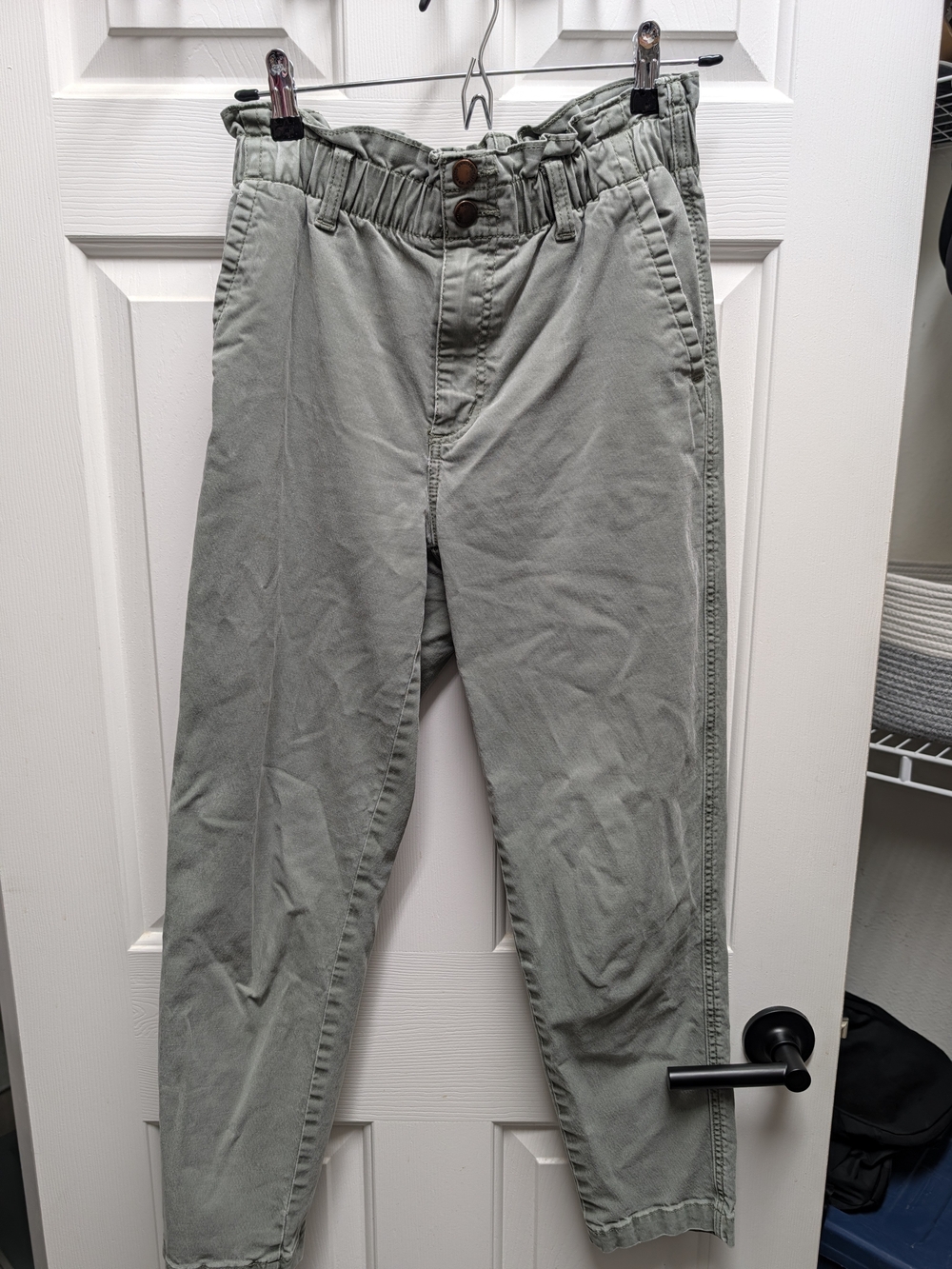 Universal Thread Sage Green Elastic Paperbag Waist Chinos
